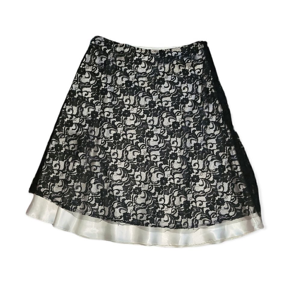 WHBM black lace overlay skirt